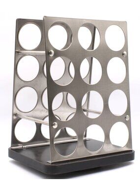 Coffee Tea Pod Holder Rotates Spice Rack 24 Holes Kamenstein Stainless Steel Vtg